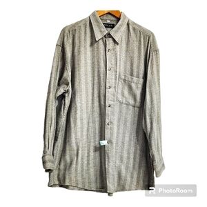 VINTAGE Horst Dusseldorf Flannel Stripes Regular Fit Button Down Shirt